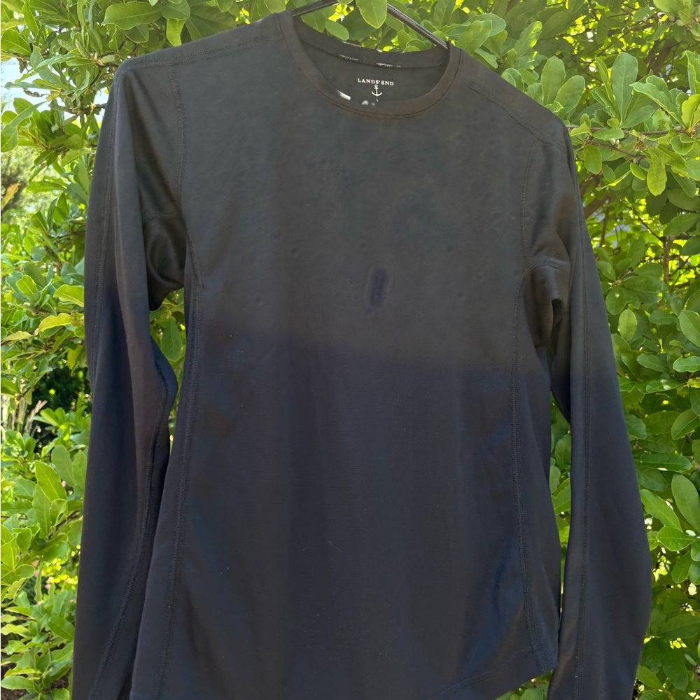 Lands' End Women's Long Sleeve Black Tee